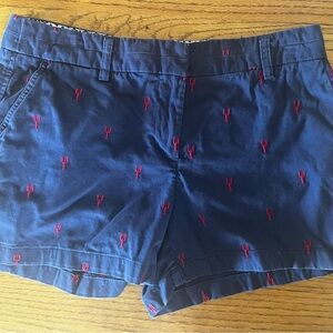 British Khaki Dark Blue Shorts with Red Detailing